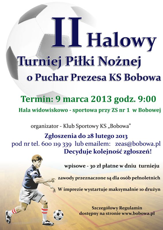 II Turniej Piłki Halowej o Puchar Prezesa KS Bobowa