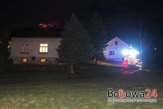 Stróżna: pożar sadzy w kominie
