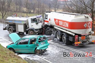 Wypadek dwóch cystern oraz osobówki. Dwie osoby w szpitalu! (TV)