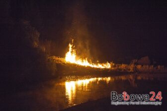 Pożar przy rzece w Jankowej