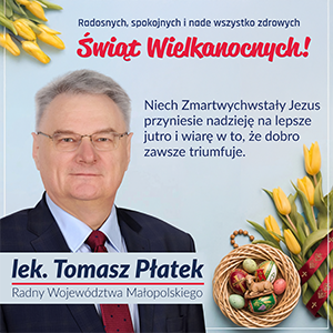 Tomasz Płatek wielkanocne życzenia dla mieszkańców